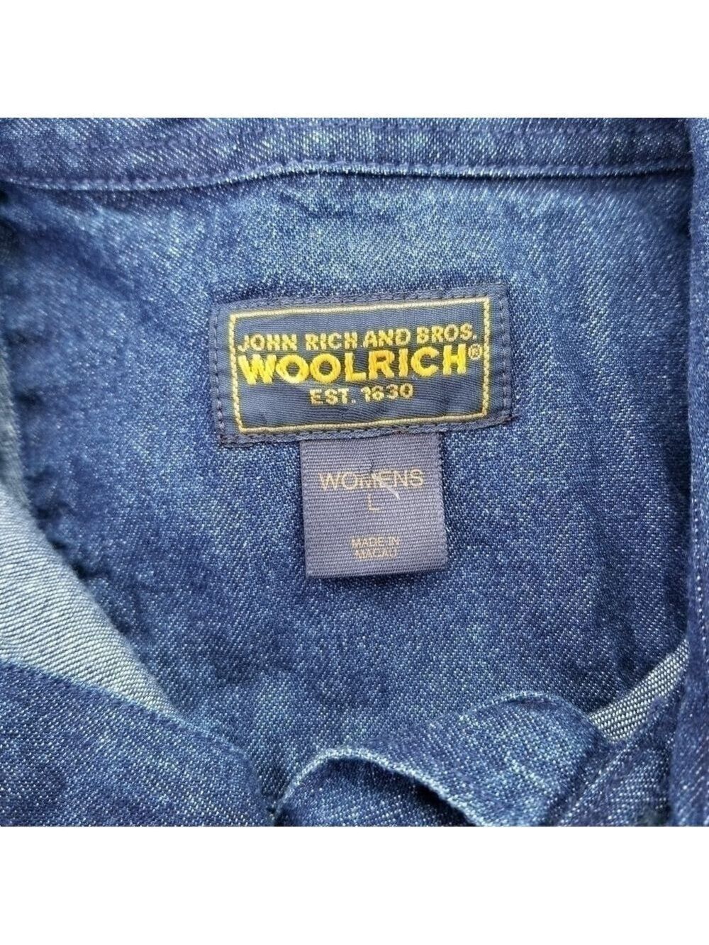 Woolrich Denim Long Sleeve‎ Button Front Top Women's Size L - Picture 3 of 3